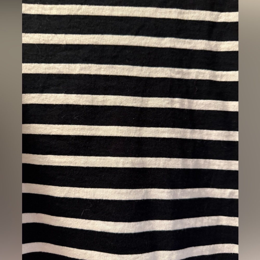 J.Crew Black and White Striped Long Sleeve Cropped Women's Top - Picture 2 of 3